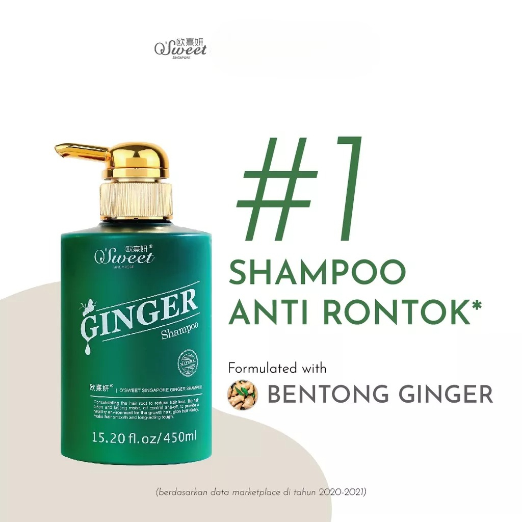 OSWEET Ginger Shampoo Daikin Conditioner - Perawatan Rambut Rusak Rontok Patah Frizzy Kulit Kepala Berminyak