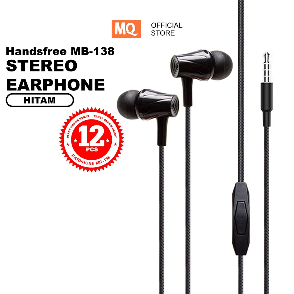 [PAKET GROSIRAN] MQ Handsfree MB-138 Stereo Surround Music Earphone