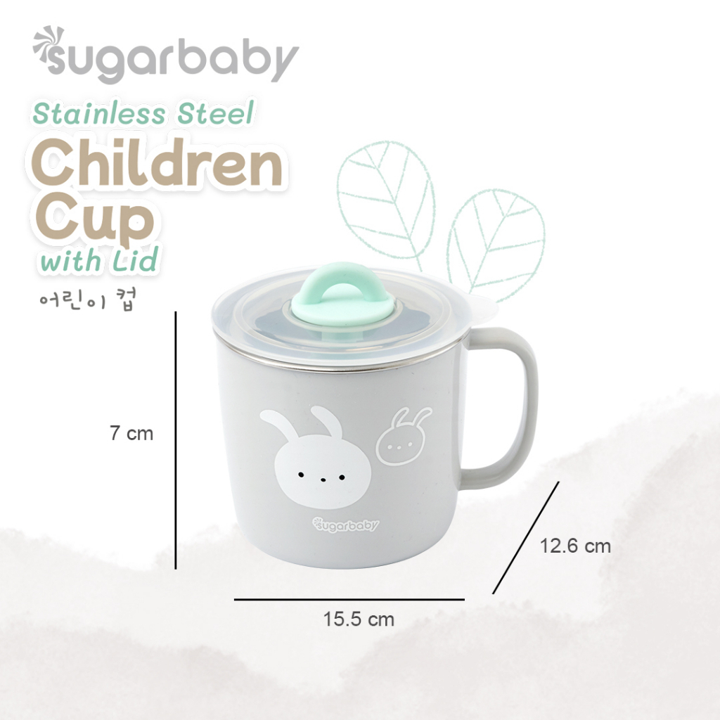Sugar Baby Stainless Steel Cup with Lid/ Sugarbaby Gelas Minum stainless steel Anak/Gelas Minum Anak (tersedia varian warna)