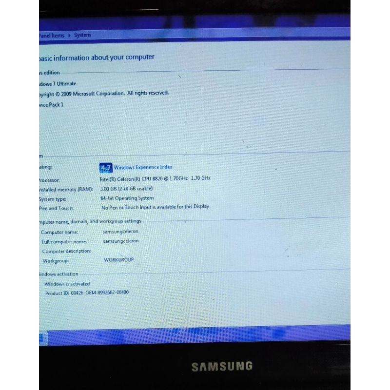 LCD Laptop Samsung NP300E4X (bonus casing+keyboard)