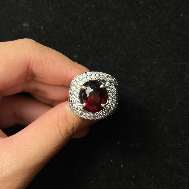 Natural Pyrope Almandine Garnet Cincin Perak
