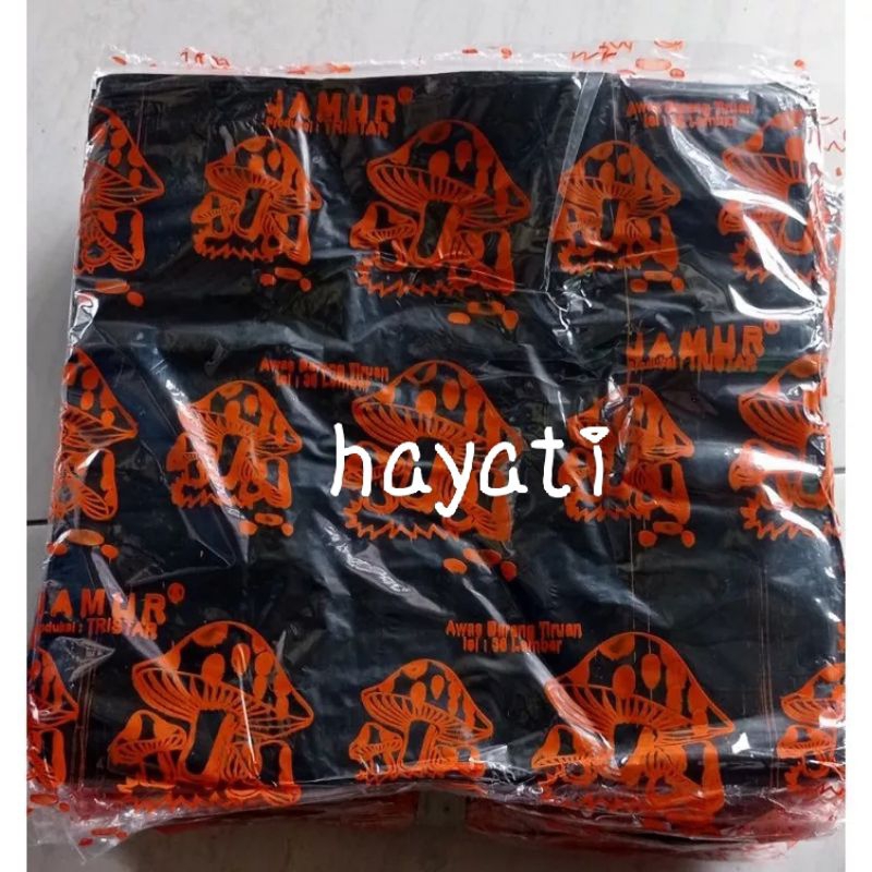 kantong plastik kresek hitam jamur orange tanggung 24 cm