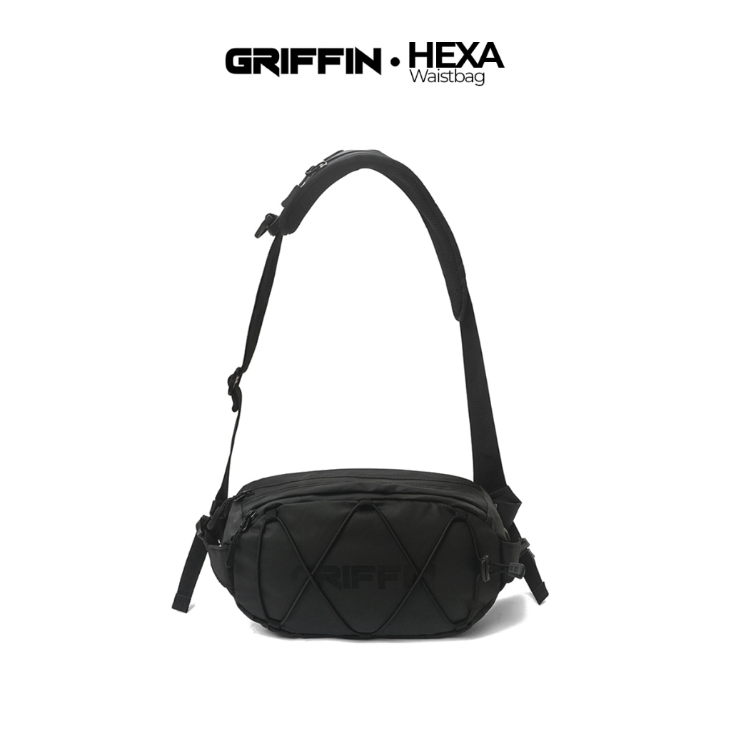 Tas Waistbag Pria Hexa by Griffin Hitam Bimo Waterproof Keren