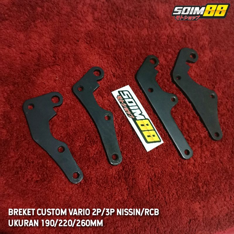 Breket Custom Kaliper 190/220/260mm untuk kaliper 2P Nissin Samurai/CRF/RCB S1 S2/PCX 2P/Vario 2P PN