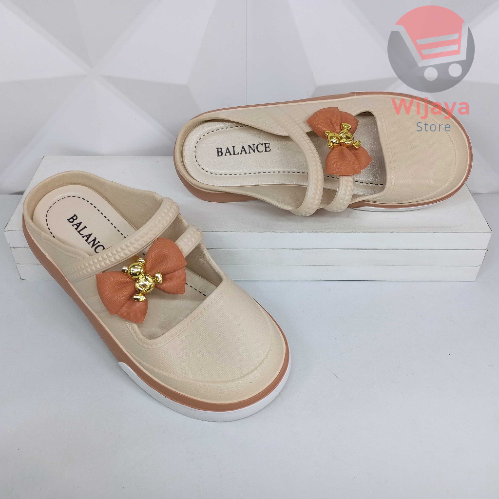 Sandal BALANCE 061 Sepatu Slop Wanita Sendal Slide Kokop Pita Selop Cewek Perempuan