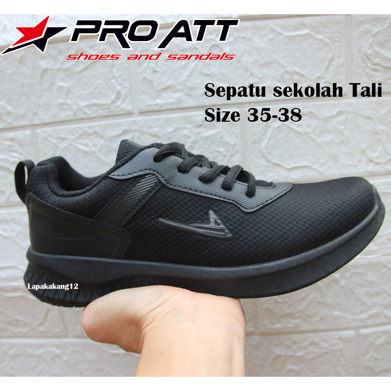 Sepatu sekolah PRO ATT TALI / Sepatu Anak-anak / Sepatu Sekolah Anak / Sepatu Hitam Polos / Sepatu Sekolah / Fashion Anak-anak