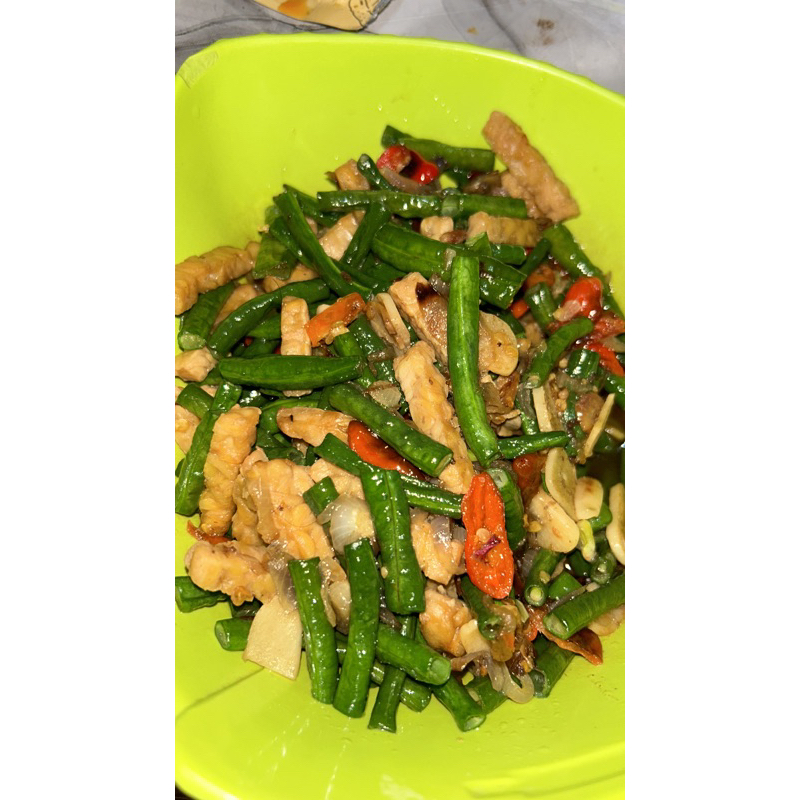 

tumis tempe kacang panjang