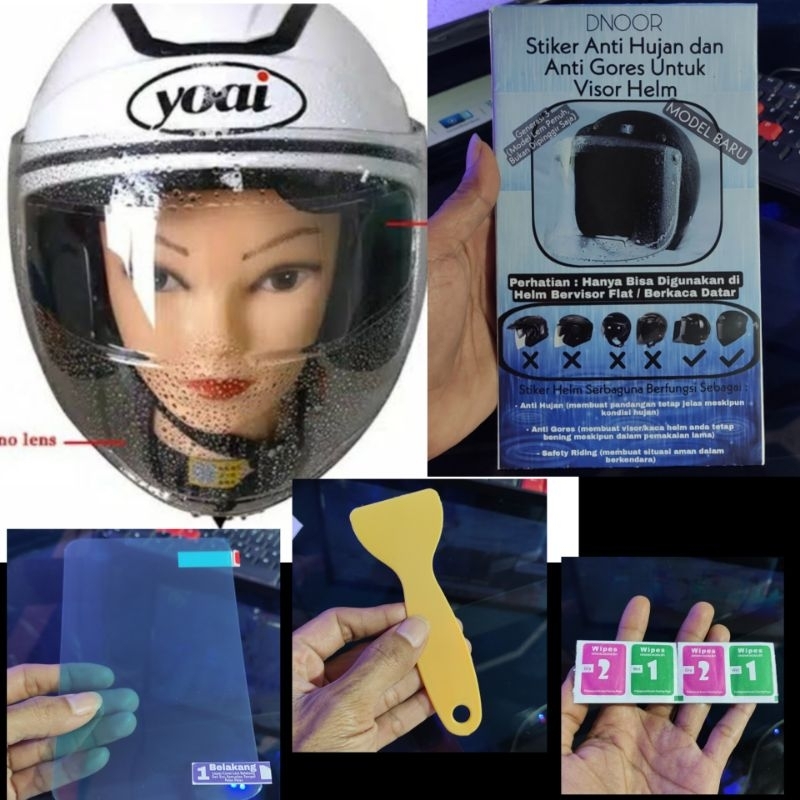 Stiker Kaca Helm Anti Air dan Embun (Harga satu buah )
