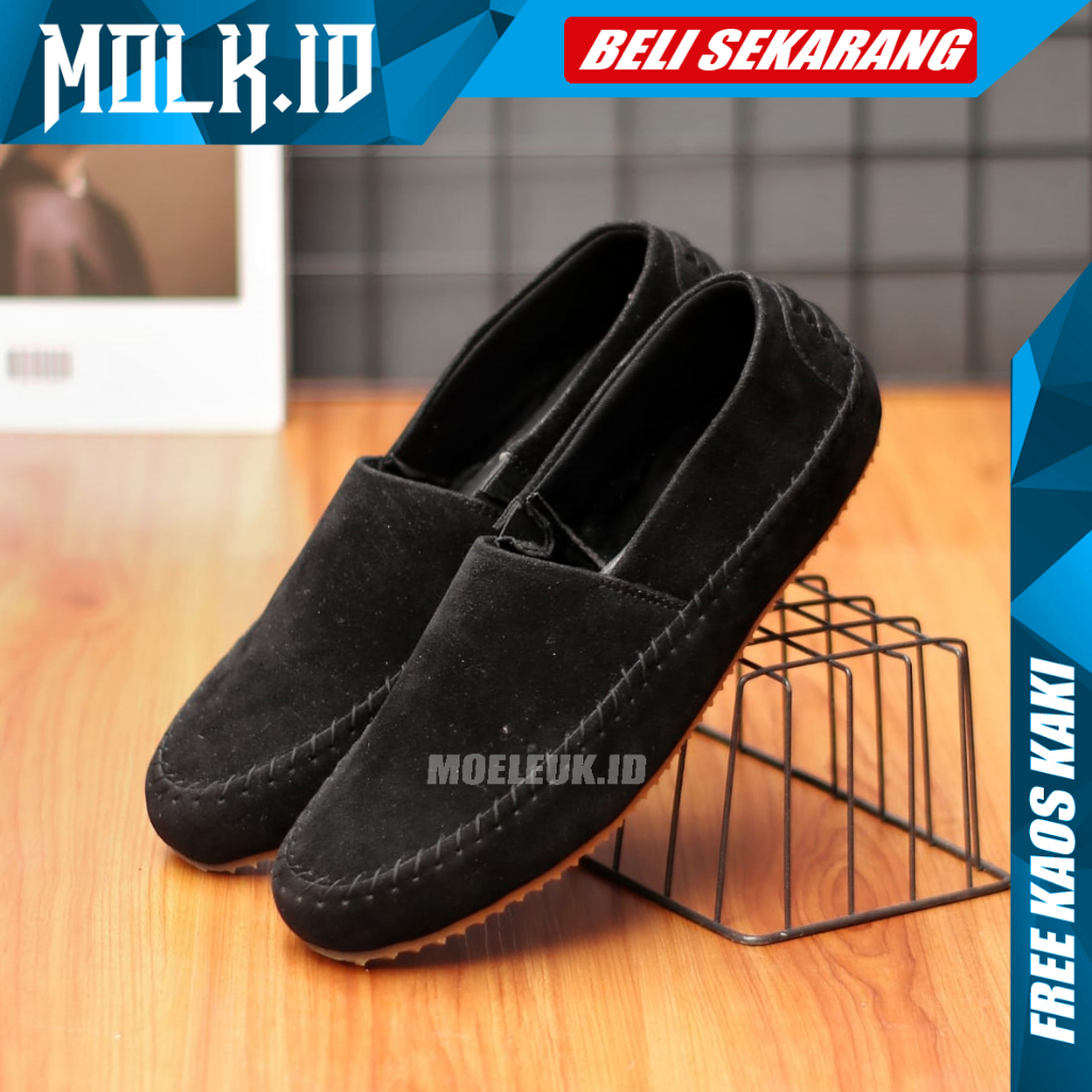 MOLK Sepatu Slip On Pria Simple Trendy Original Murah