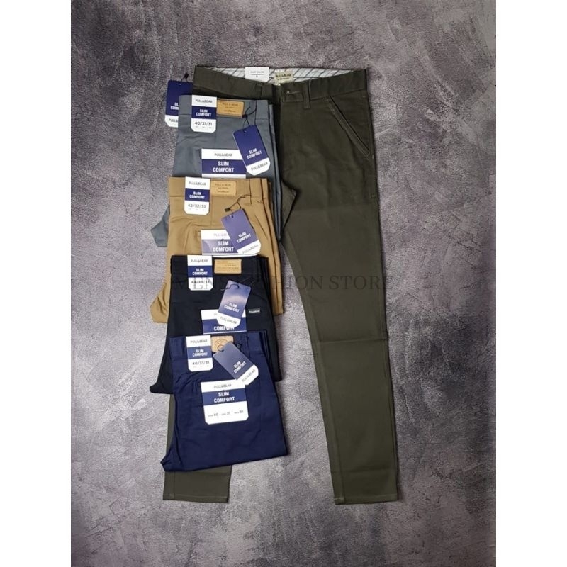 CELANA CHINO Ankle pants panjang pria slimfit p&amp;b