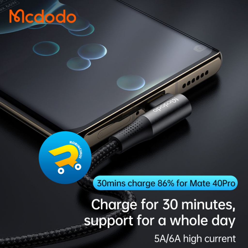 MCDODO Kabel Charger Type C Gaming Series Fast Charging (GEN 3) 90 degree- Kabel Type C - Kabel Data Type C - Charger Type C - Kabel Type C Fast Charging - Charger Type C - Type C Gaming - Type C Game - USB to Type C - kabel Type C samsung - Kabel Samsung