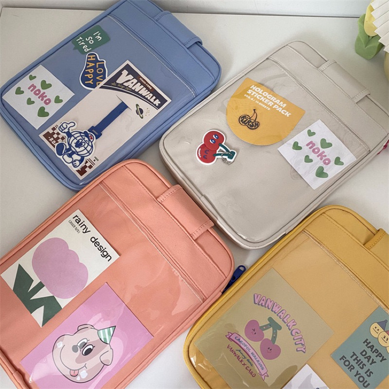 sleeve tablet ipad laptop 11 dan 13 inch tas kain PVC lucu ala korea sarung pouch tebal premium berkualitas TL20