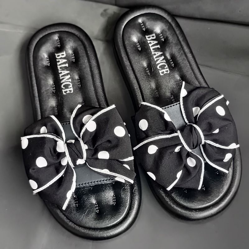 Sandal Selop Wanita Import Sandal Jelly Wanita Sandal Wanita Motif Pita Polkadot BALANCE Kekinian Terbaru Sendal Cewek Slip On