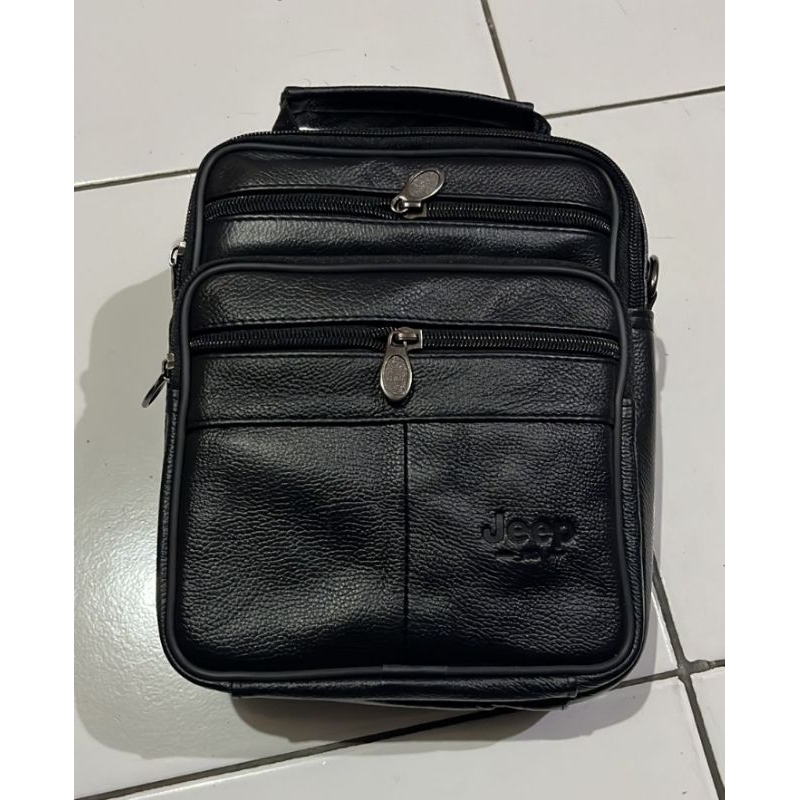 Tas selempang kulit branded JEEP Import garansi kulit asli (207)