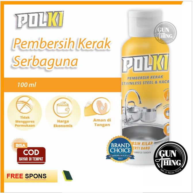 POLKI Pembersih Kerak Serbaguna 100 ml Kaca Panci Stainless Steel