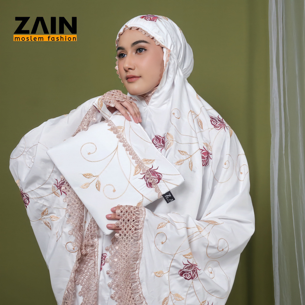 ZAIN - Mukena Dewasa Katun Premium Bordir Rose Mewah Exlusive