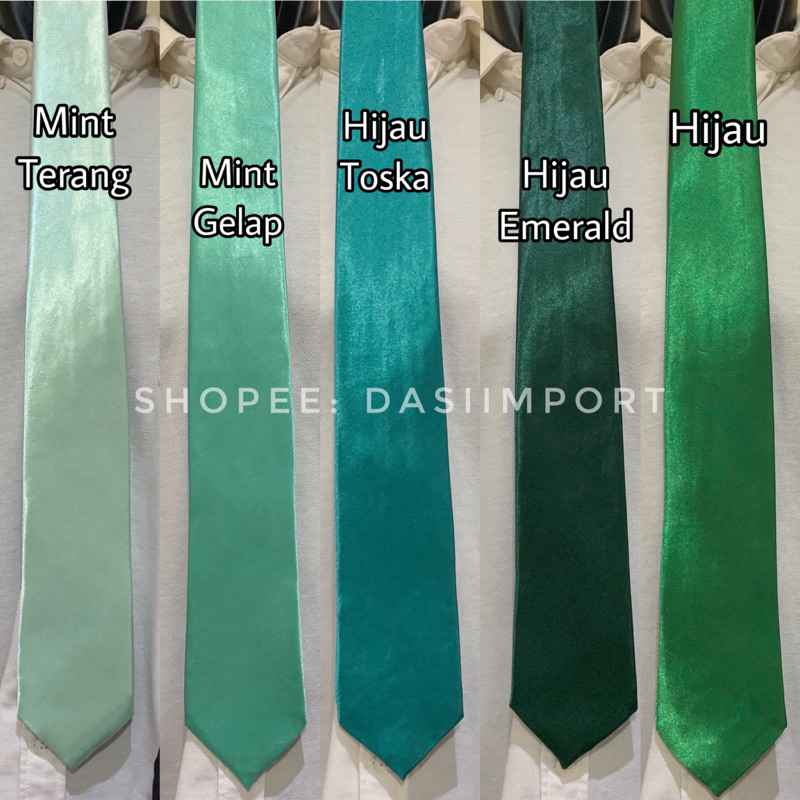 Dasi Pria Ikat Manual Panjang Dewasa Polos Satin Premium Lebar Standard ±3 Inci / ±7.5 cm