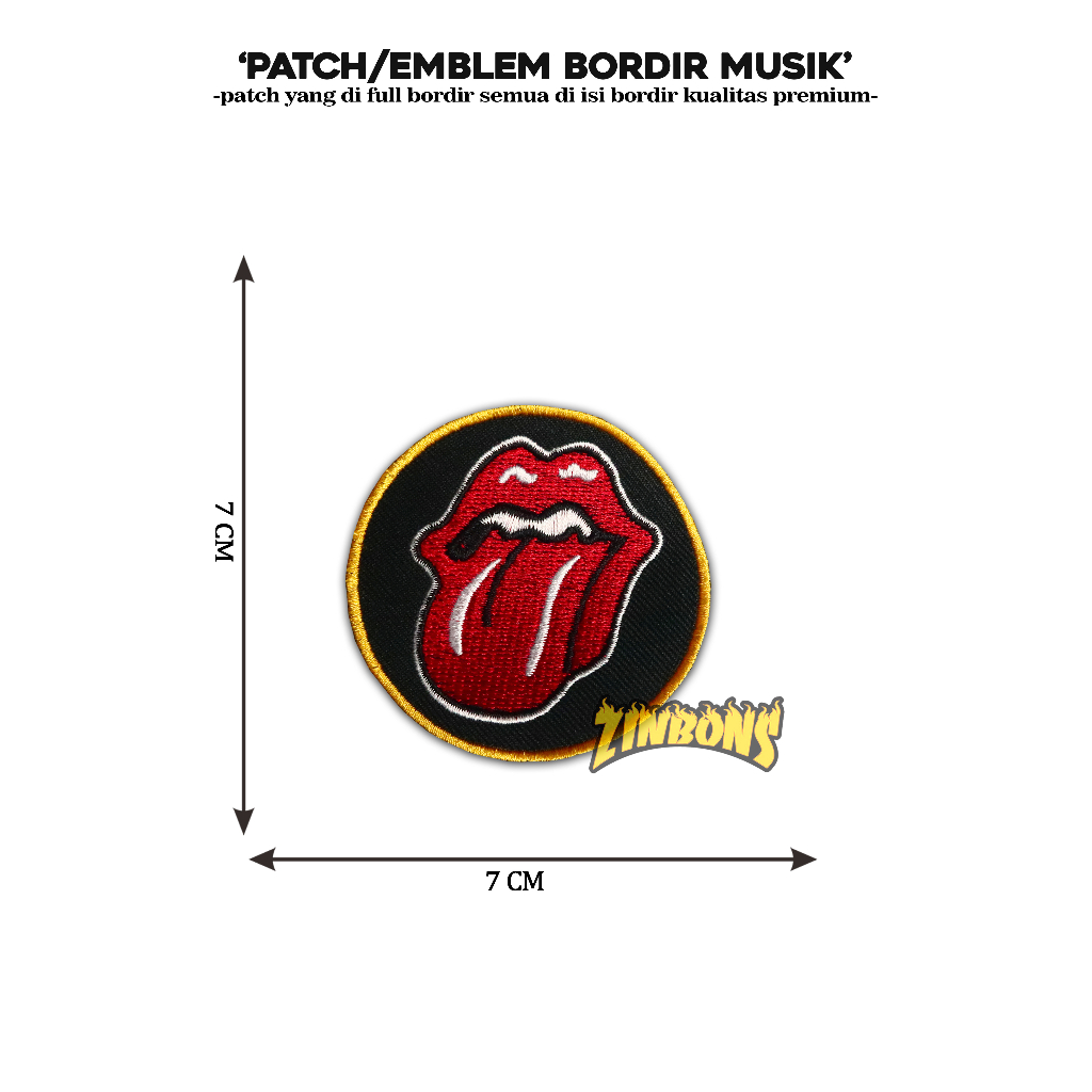 PATCH BORDIR MUSIK ROLLING STONES DAN LINKIN PARK EMBLEM BORDIR PATCH IRON