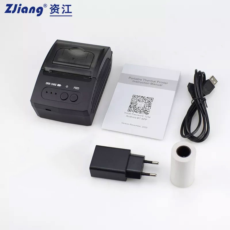 ZJiang Mini Portable Bluetooth Thermal Receipt Printer - ZJ-5811 - Black