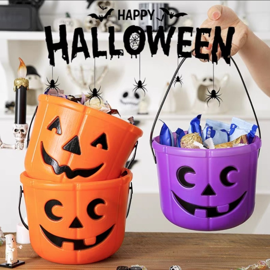 Pumpkin Candy Bucket Stackable Keranjang Permen Halloween Trick Treat