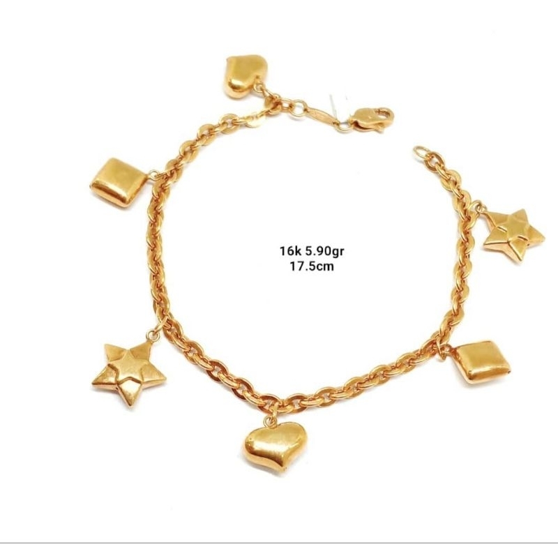 Gelang rantai emas 70 bintang hati