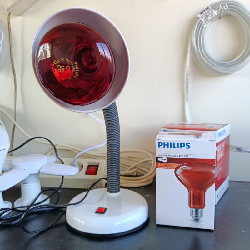 Alat Fisioterapi Terapi Inframerah Infrared Philips Asli 100 Watt Lampu Infrared Satu set