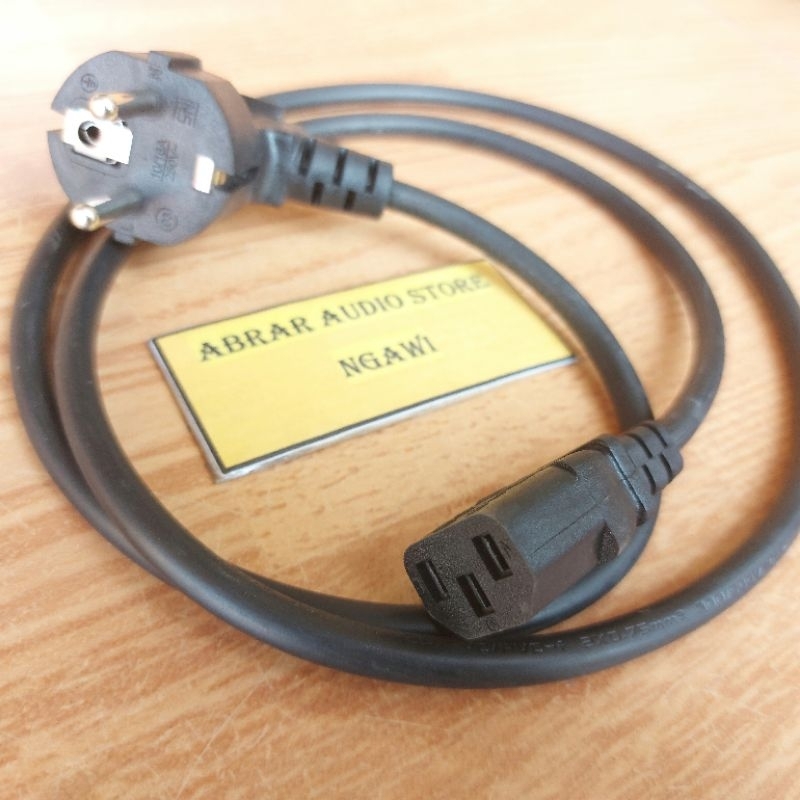 JEK / KABEL AC COMPUTER XINBEST 2 X 0,75 1,2 METER HITAM TEMBAGAPANJANG 1,2 METER