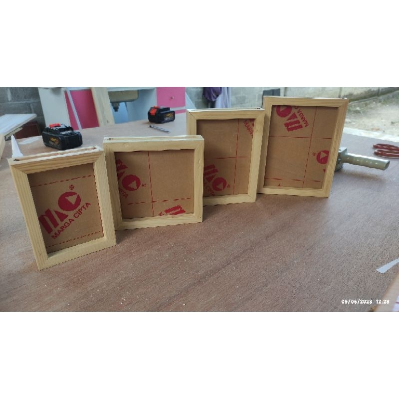 press flower frame 3d Doble akrilik kayu