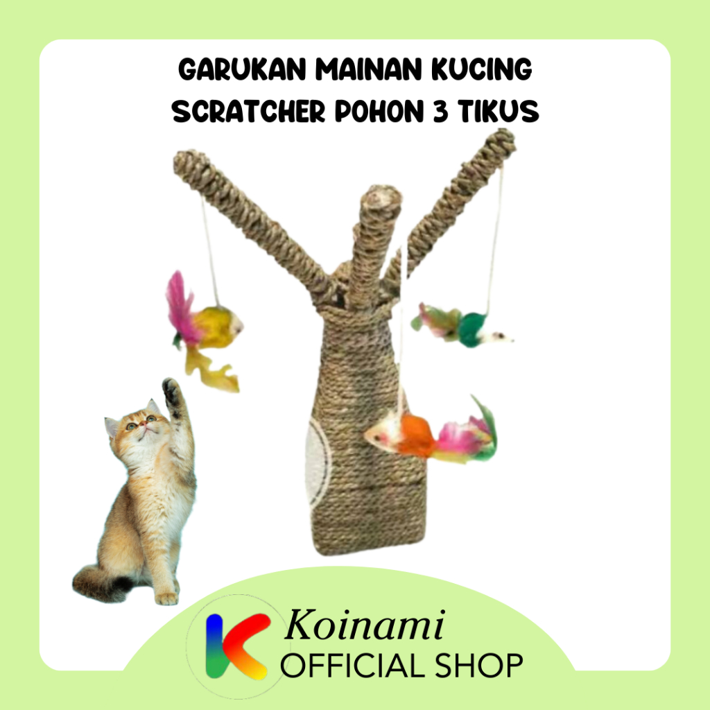 GARUKAN MAINAN KUCING / SCRATHER pohon 3 tikus / edoth