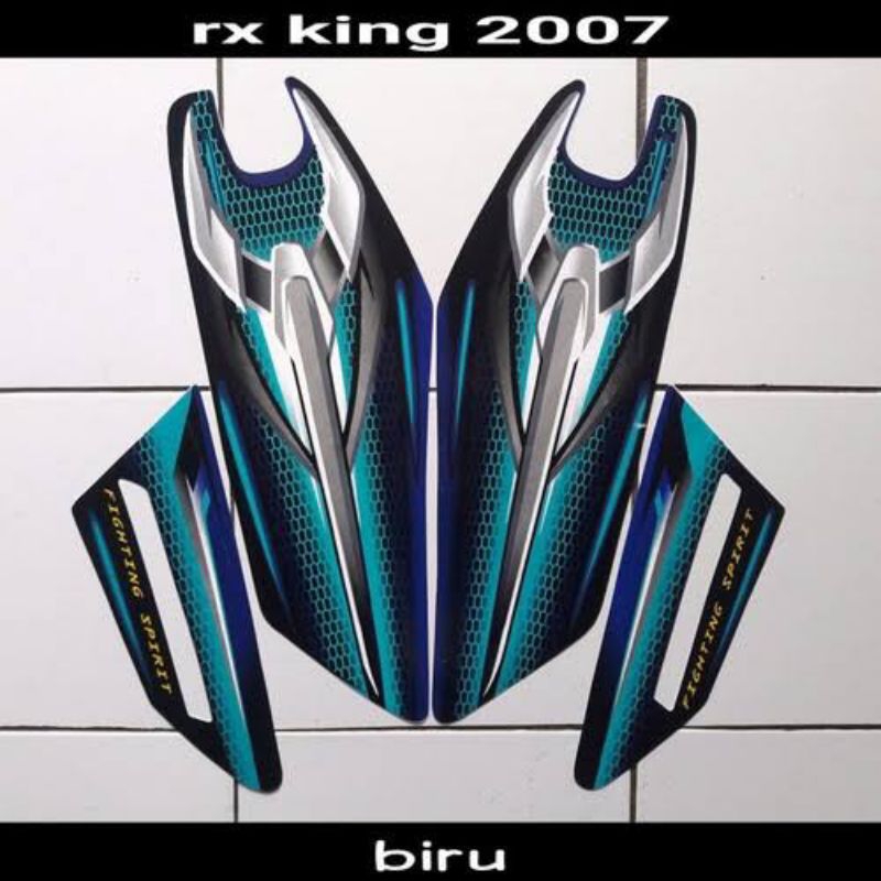 lis body/ striping / stiker + OK Logo Yamaha RX King tangki Biru 2007 kw