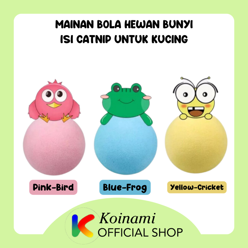 Mainan Bola Hewan Bunyi Isi Catnip / Mainan Kucing / Mainan Anjing / Bola Anjing / Bola Kucing