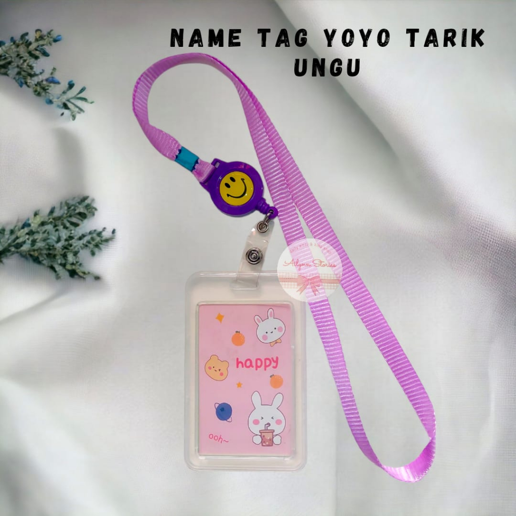 Name Tag ID Card Holder dan Kalung Tempat Name Tag 2 sisi