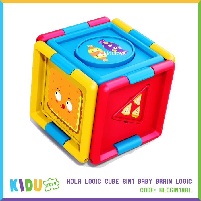 Mainan Edukasi Anak Mengenal Bentuk Hola Logic Cube 6in1 Baby Brain Logic Kidu Baby