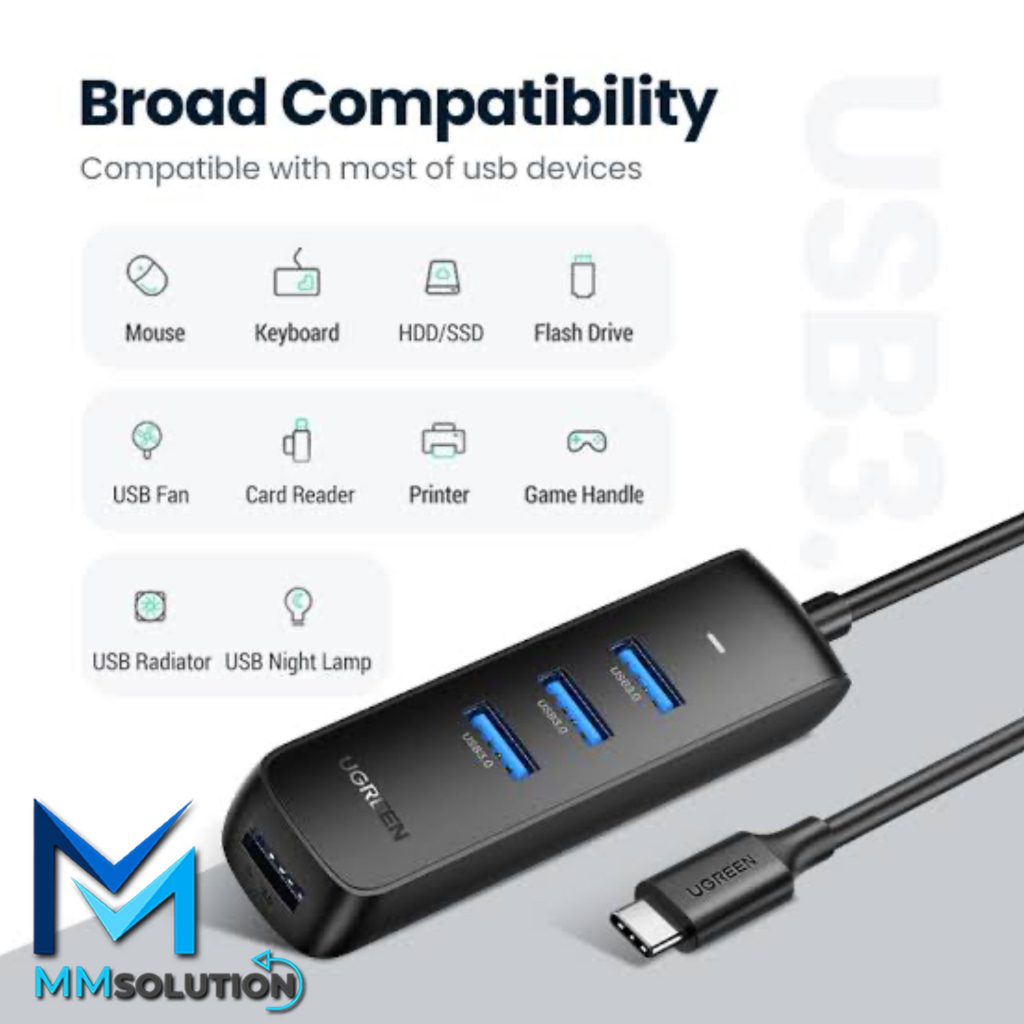 UGREEN USB Hub Type C To USB 3.0 Super Speed Up To 5Gbps