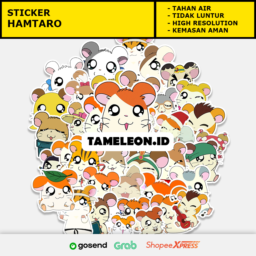 Sticker Anime,Hamtaro, Sticker Handphone Sticker Laptop Anti luntur dan pudar