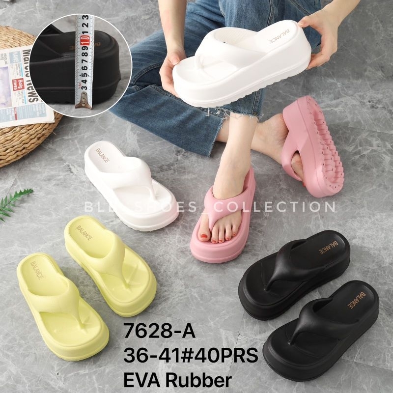 Sandal Wanita Terbaru Sandal Jepit Wedges Wanita Nyaman Sandal Import Eva Rubber Wanita Trendy Sandal Flatform sol Tebal