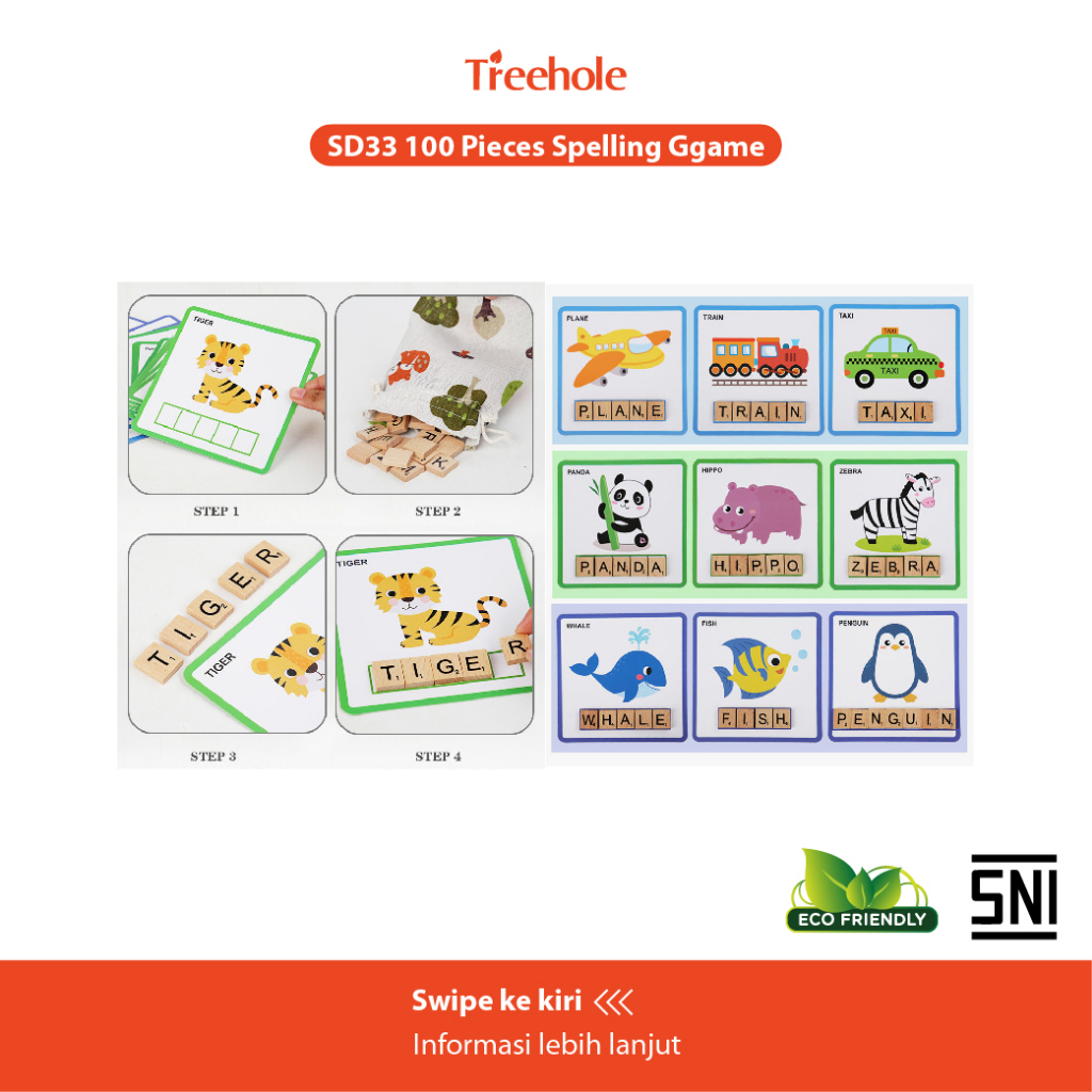 Mainan Edukasi - Treehole 100 Pieces Spelling Game SD33 - Mainan Puzzle