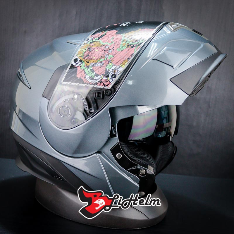 HELM ZEUS ZS 3020 SOLID TITANIUM | ZS3020 MODULAR | FULL FACE DOUBLE VISOR