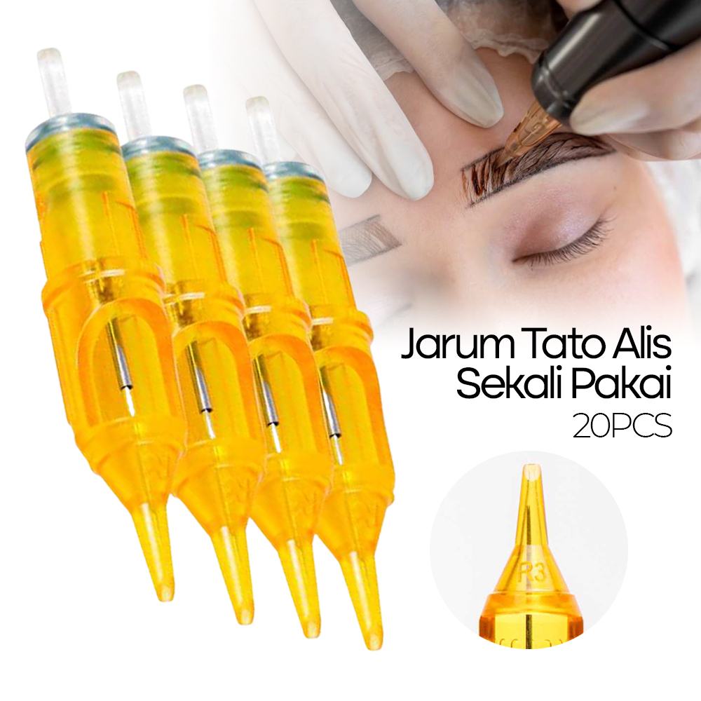 Yellow Dragonfly Jarum Tato Alis Sekali Pakai Tattoo 20PCS - 1203RL - Yellow