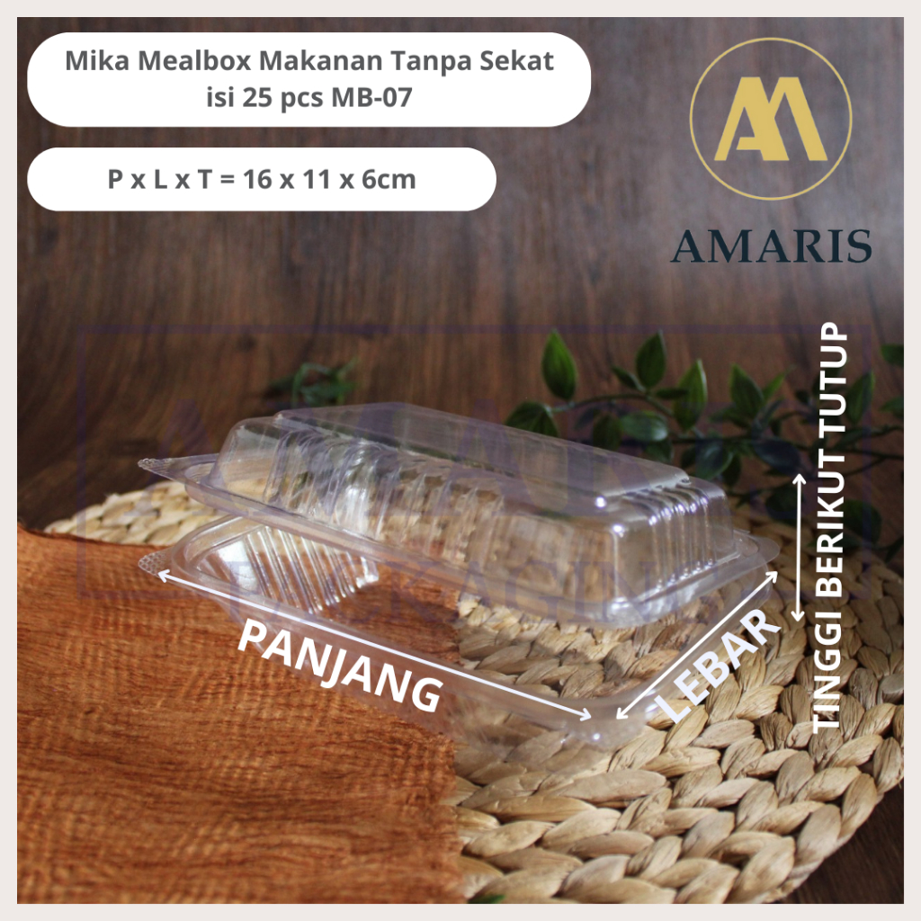 Mika Mealbox Makanan Isi 25 Pcs MB-07 Amaris Packaging