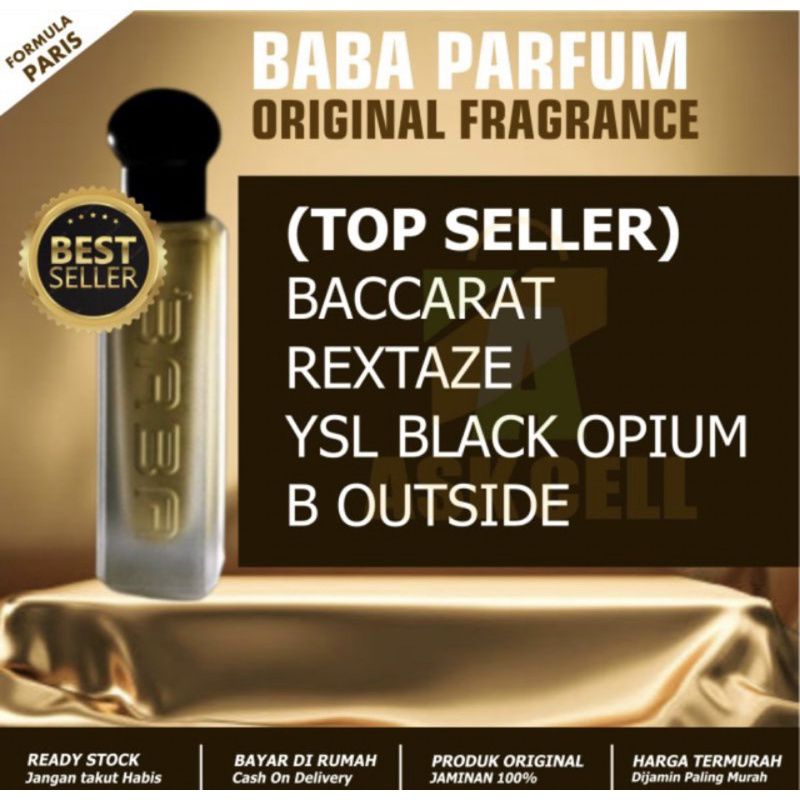 Baba parfume original/baccarat/rextaze/ysl black opium/b ouside/farpume baba fremium