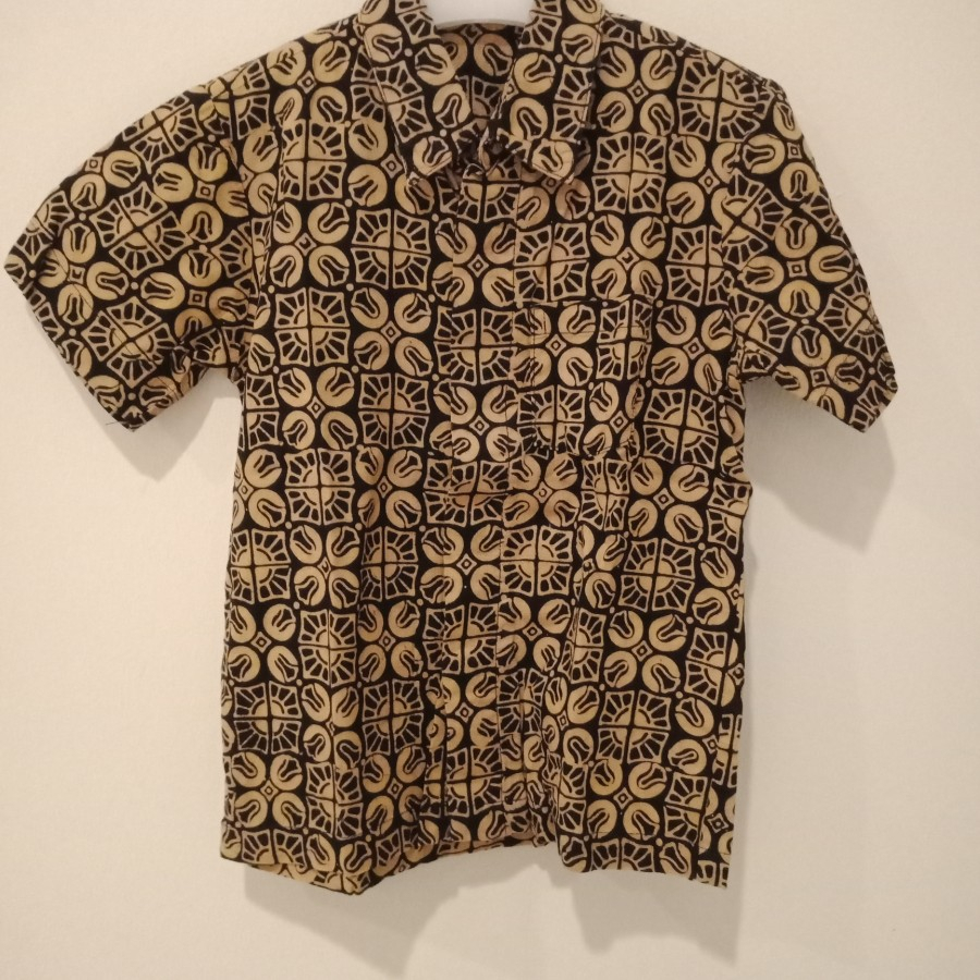 Preloved Kemeja anak batik sogan Coklat Size M