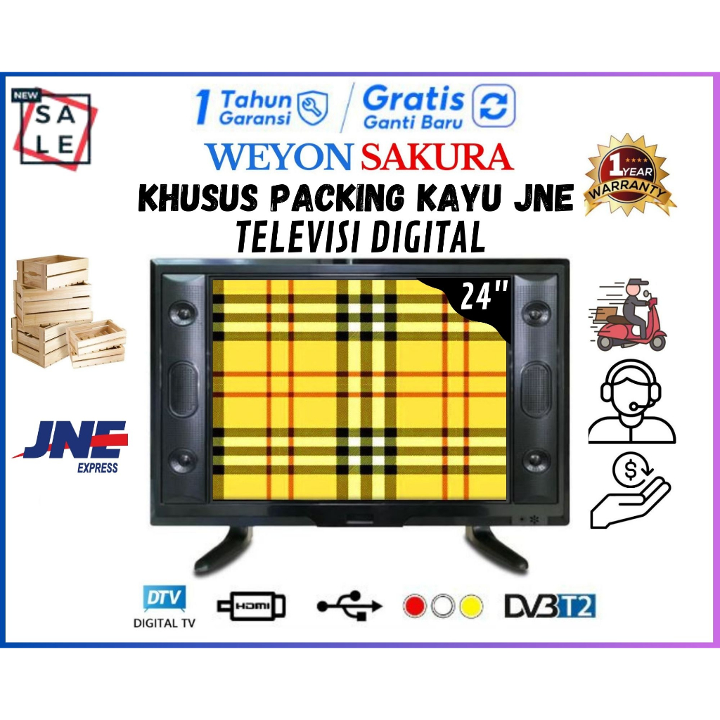 {PACKING KAYU} WEYON TV LED 24 INCH DIGITAL FULL HD Garansi 1 Tahun MONITOR CCTV