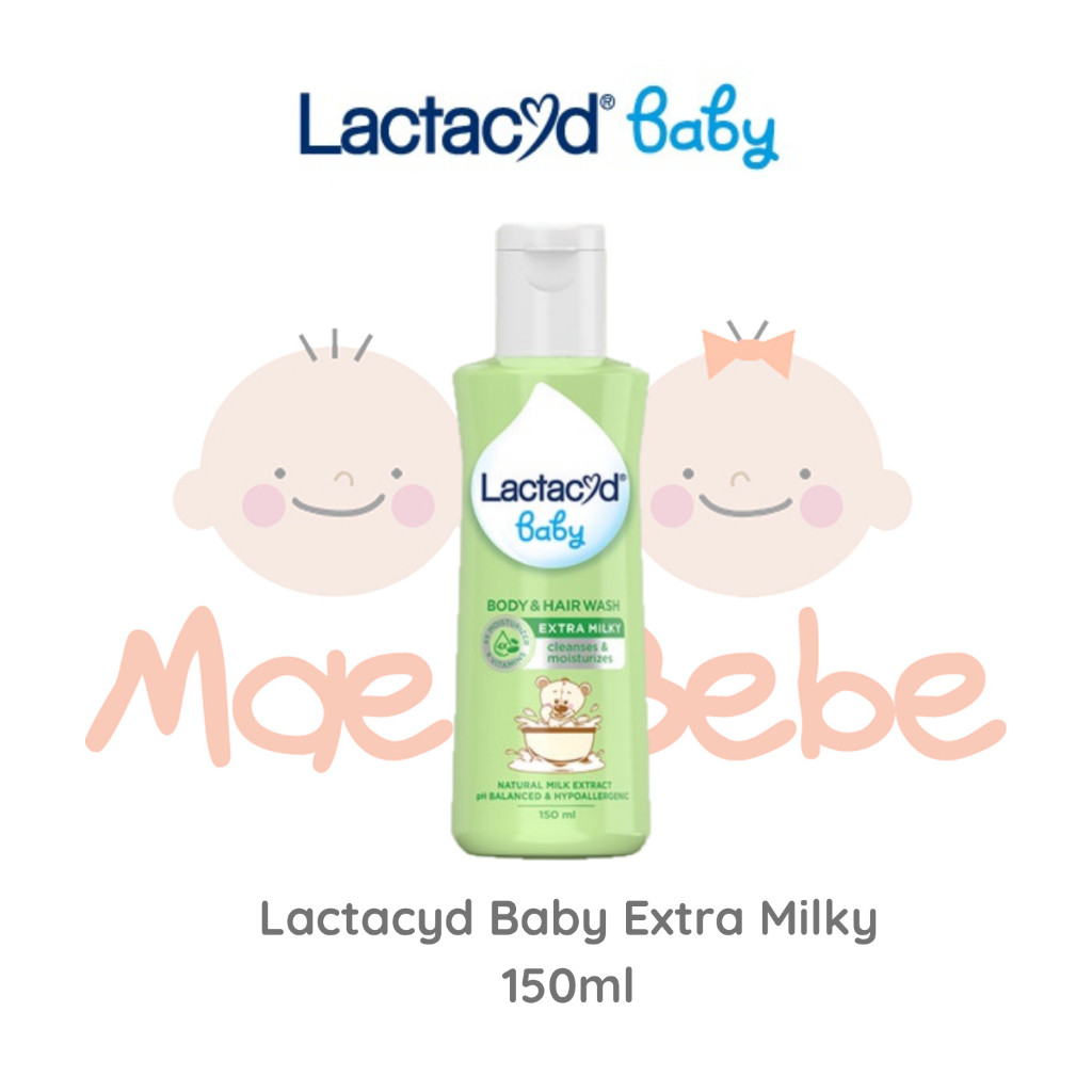 Lactacyd Baby Extra Milky Hair &amp; Body Wash Sabun dan Shampoo Bayi 150ml