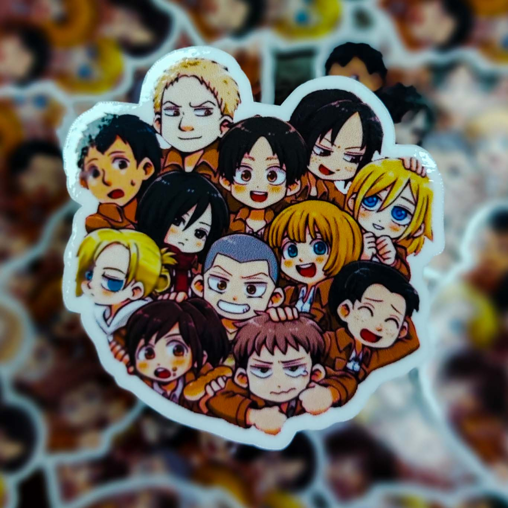 

Sticker Anime Waterproof Attack On Titans. Kualitas Tahan Gores - Laptop/ Jurnal/ Tumbler/Koper/Cermin/ Kulkas dll