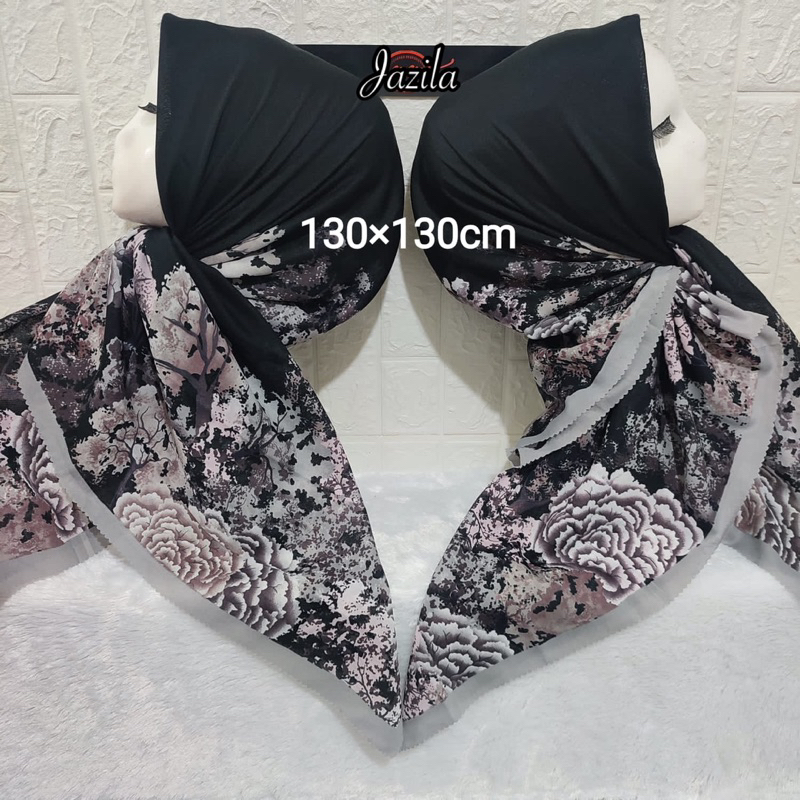 New hijab motif segi4 syari jumbo jazila