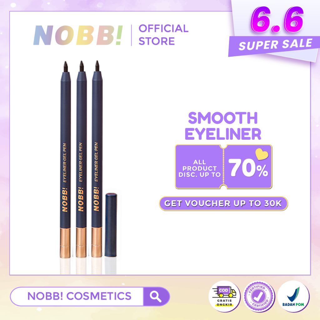 NOBB! Smooth Eyeliner Gel Pencil Anti Air Tahan Lama No Fading Eyeliner Pen N35501