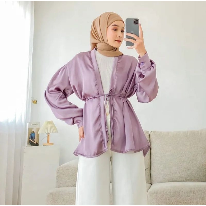 Tamstore Cardigan Wanita Polos Cardenza Silk Outer Cardi Melani