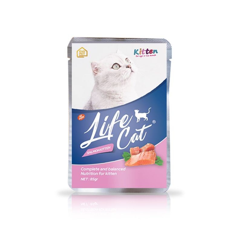 LIFE CAT POUCH KITTEN SALMON 85 GRAM - WET FOOD SACHET