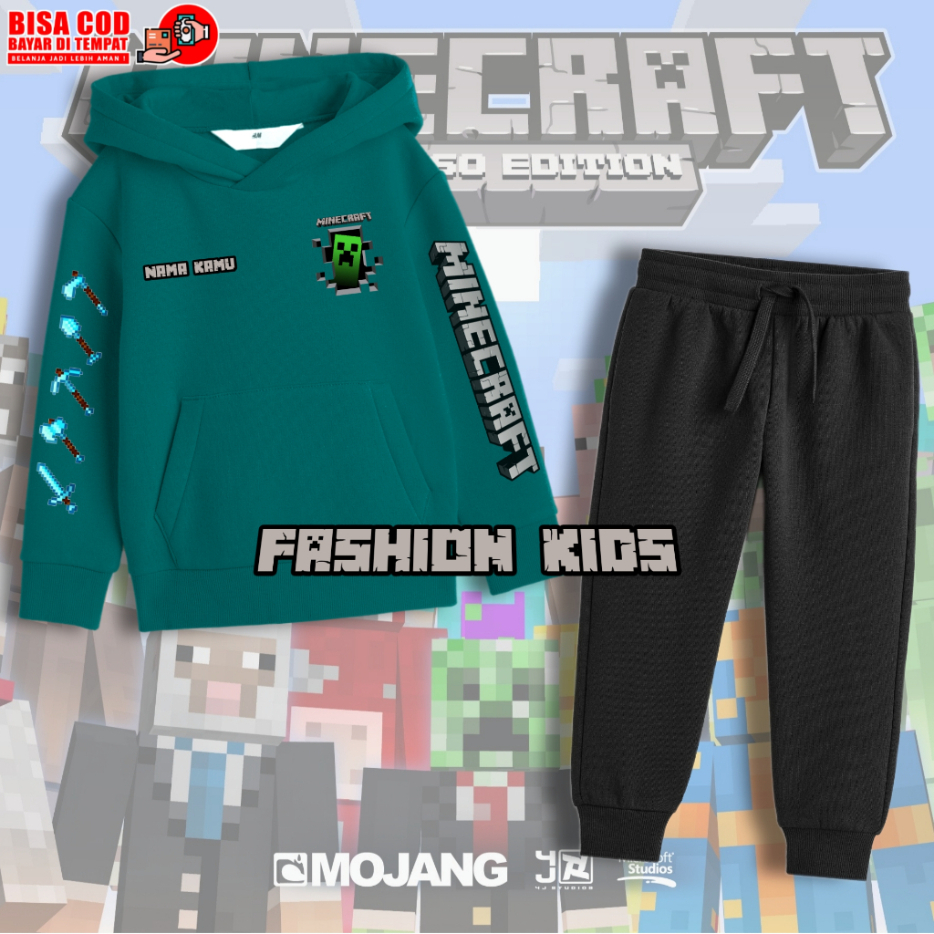 Setelan Hoodie Jogger Anak Minecraft / Jogger Anak Minecraft